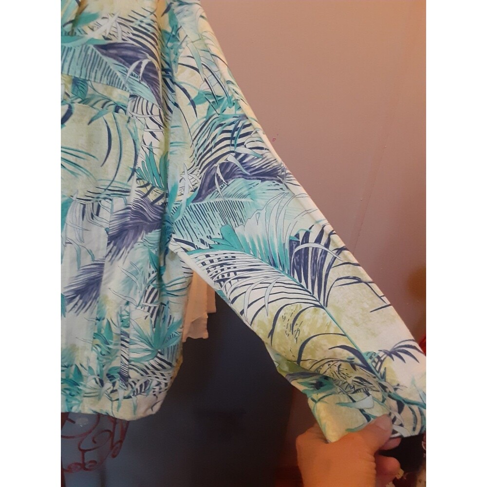 Vintage 90s Company Collection Tropical floral pant set resort wear blue green - Picture 8 of 16